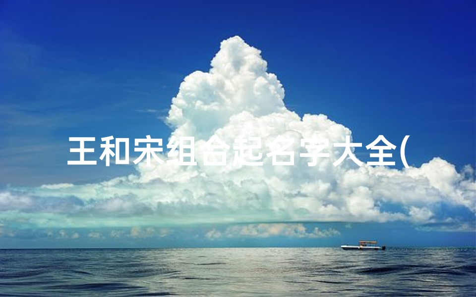 王和宋组合起名字大全(给小孩姓宋取名字大全2024男孩)