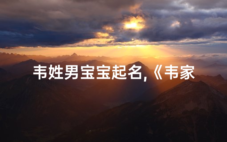 韦姓男宝宝起名,《韦家龙宝宝:吉祥如意,未来之星》