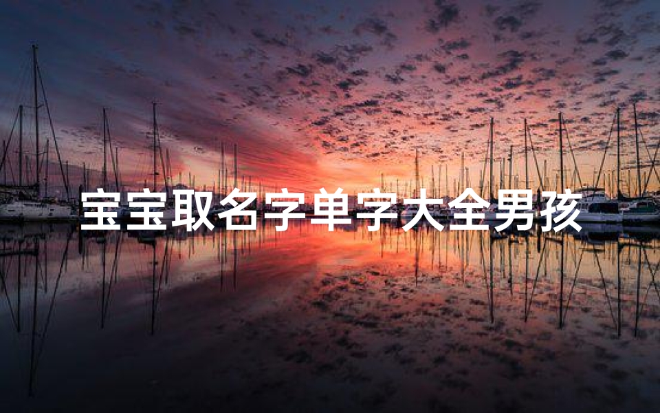 宝宝取名字单字大全男孩(男孩单字的大气的名字)