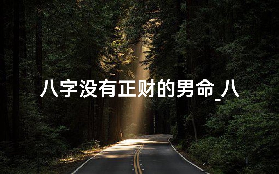 八字没有正财的男命_八字无正财男性财运解析