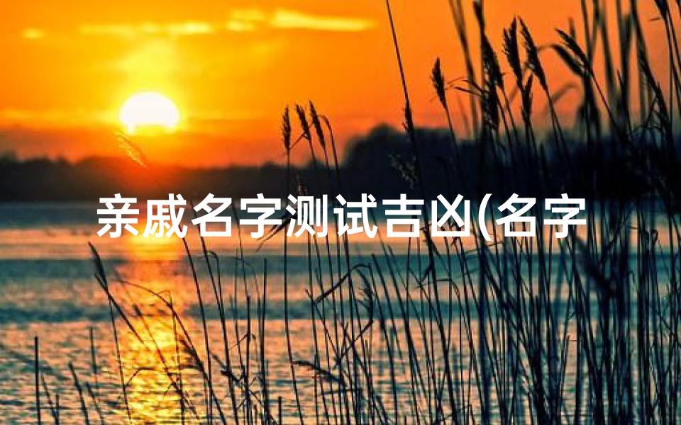 亲戚名字测试吉凶(名字打分免费测试最准名字测试打分最准确)