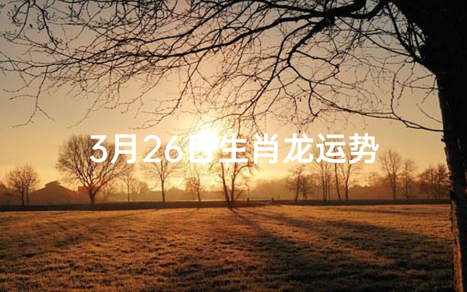 3月26日生肖龙运势